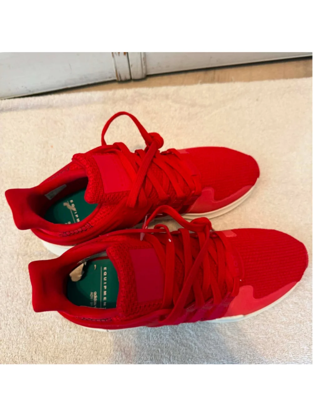 Men's Adidas EQT ADV Sneakers Red and White Size 9